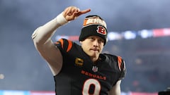 CINCINNATI, OHIO - DECEMBER 28: Joe Burrow #9 of the Cincinnati Bengals reacts after a 30-24 overtime victory against the Denver Broncos at Paycor Stadium on December 28, 2024 in Cincinnati, Ohio.   Andy Lyons/Getty Images/AFP (Photo by ANDY LYONS / GETTY IMAGES NORTH AMERICA / Getty Images via AFP)