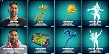 fortnite messi skins objetos