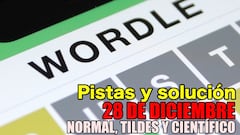 Wordle en español, científico y tildes para el reto de hoy 28 de diciembre: pistas y solución